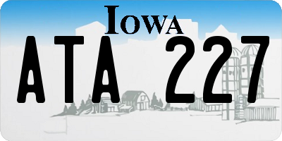 IA license plate ATA227