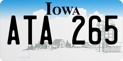 IA license plate ATA265