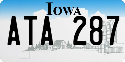 IA license plate ATA287