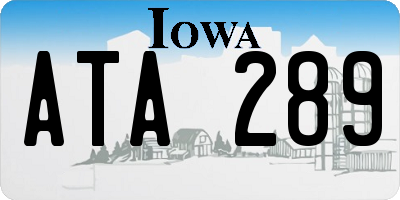 IA license plate ATA289
