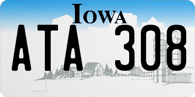 IA license plate ATA308