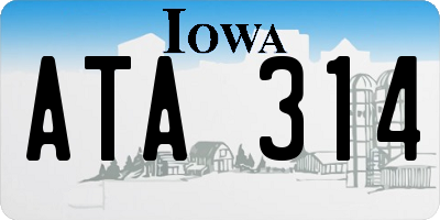 IA license plate ATA314