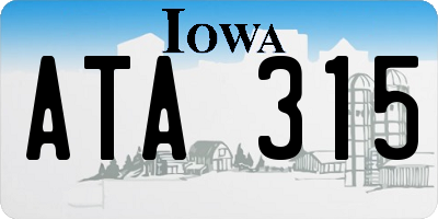 IA license plate ATA315