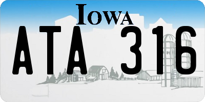 IA license plate ATA316