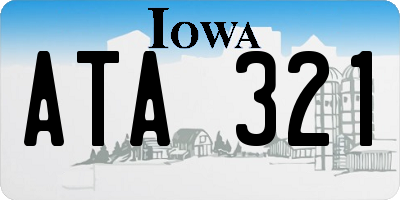 IA license plate ATA321