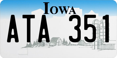 IA license plate ATA351