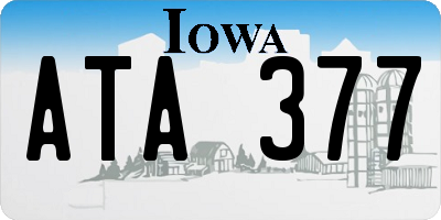 IA license plate ATA377