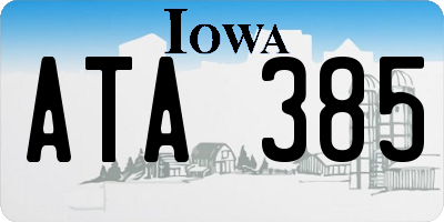 IA license plate ATA385