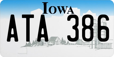 IA license plate ATA386