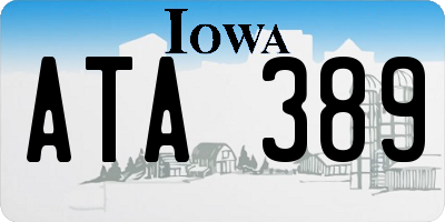 IA license plate ATA389