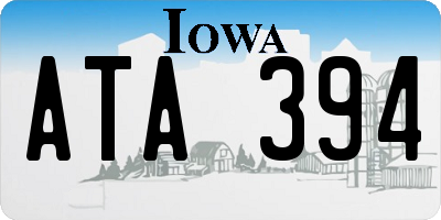 IA license plate ATA394