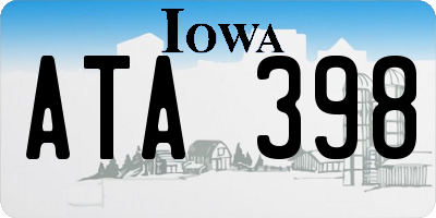 IA license plate ATA398