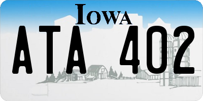 IA license plate ATA402