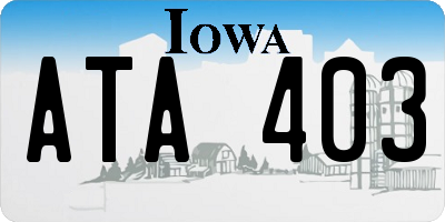 IA license plate ATA403