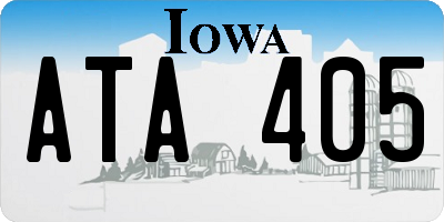 IA license plate ATA405