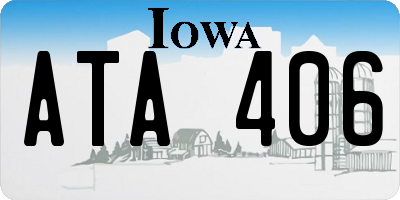 IA license plate ATA406