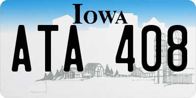 IA license plate ATA408