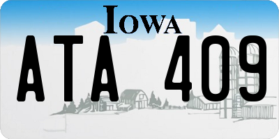 IA license plate ATA409