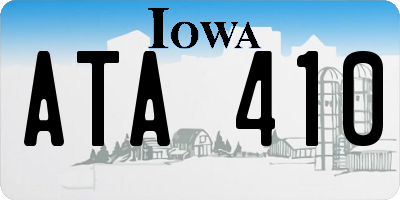 IA license plate ATA410