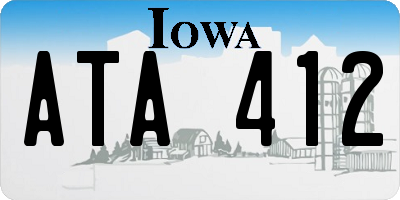 IA license plate ATA412