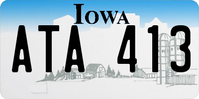 IA license plate ATA413