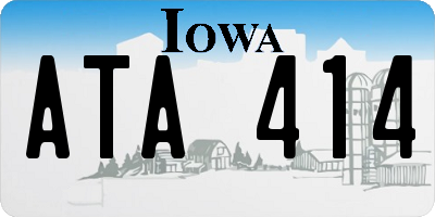 IA license plate ATA414