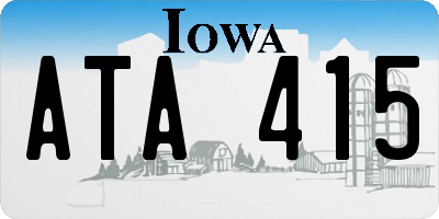 IA license plate ATA415