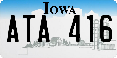 IA license plate ATA416