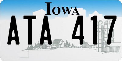 IA license plate ATA417