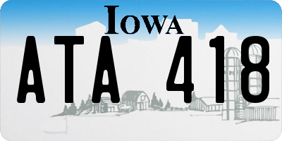 IA license plate ATA418