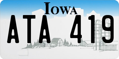 IA license plate ATA419