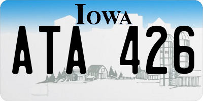 IA license plate ATA426