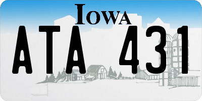 IA license plate ATA431