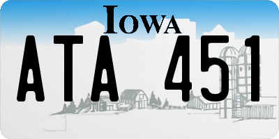 IA license plate ATA451