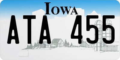 IA license plate ATA455