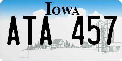 IA license plate ATA457