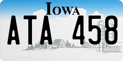 IA license plate ATA458