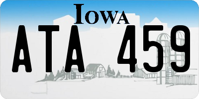 IA license plate ATA459