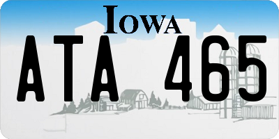 IA license plate ATA465