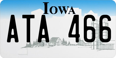 IA license plate ATA466
