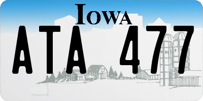 IA license plate ATA477