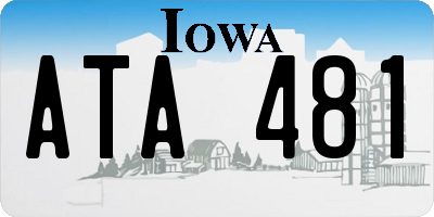 IA license plate ATA481