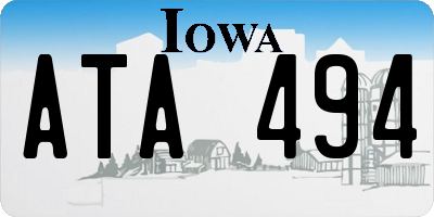 IA license plate ATA494