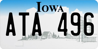 IA license plate ATA496