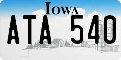 IA license plate ATA540