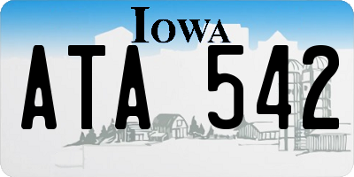 IA license plate ATA542