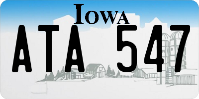 IA license plate ATA547