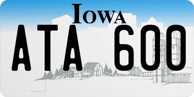 IA license plate ATA600