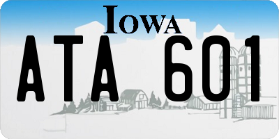 IA license plate ATA601