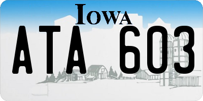 IA license plate ATA603